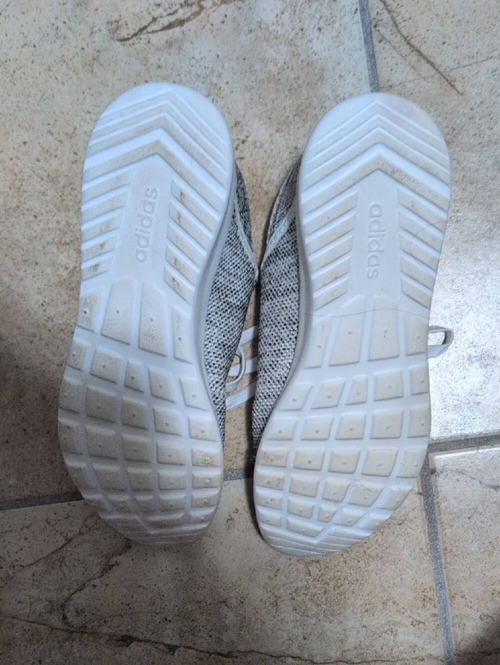 adidas Women's Knit Athletic Sneakers in Gray and White - Picture 4 of 4